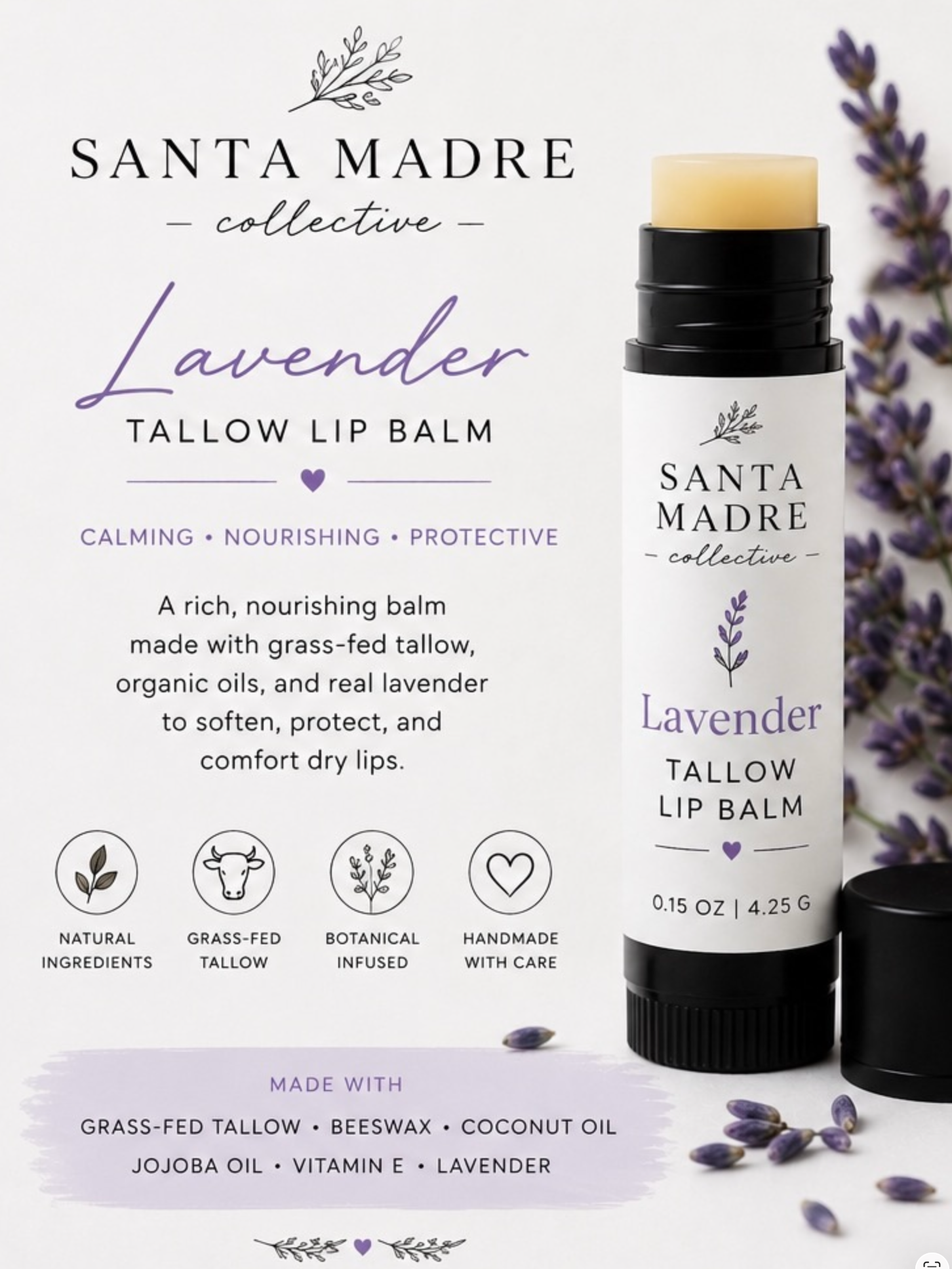 Lavender Tallow Lip Balm